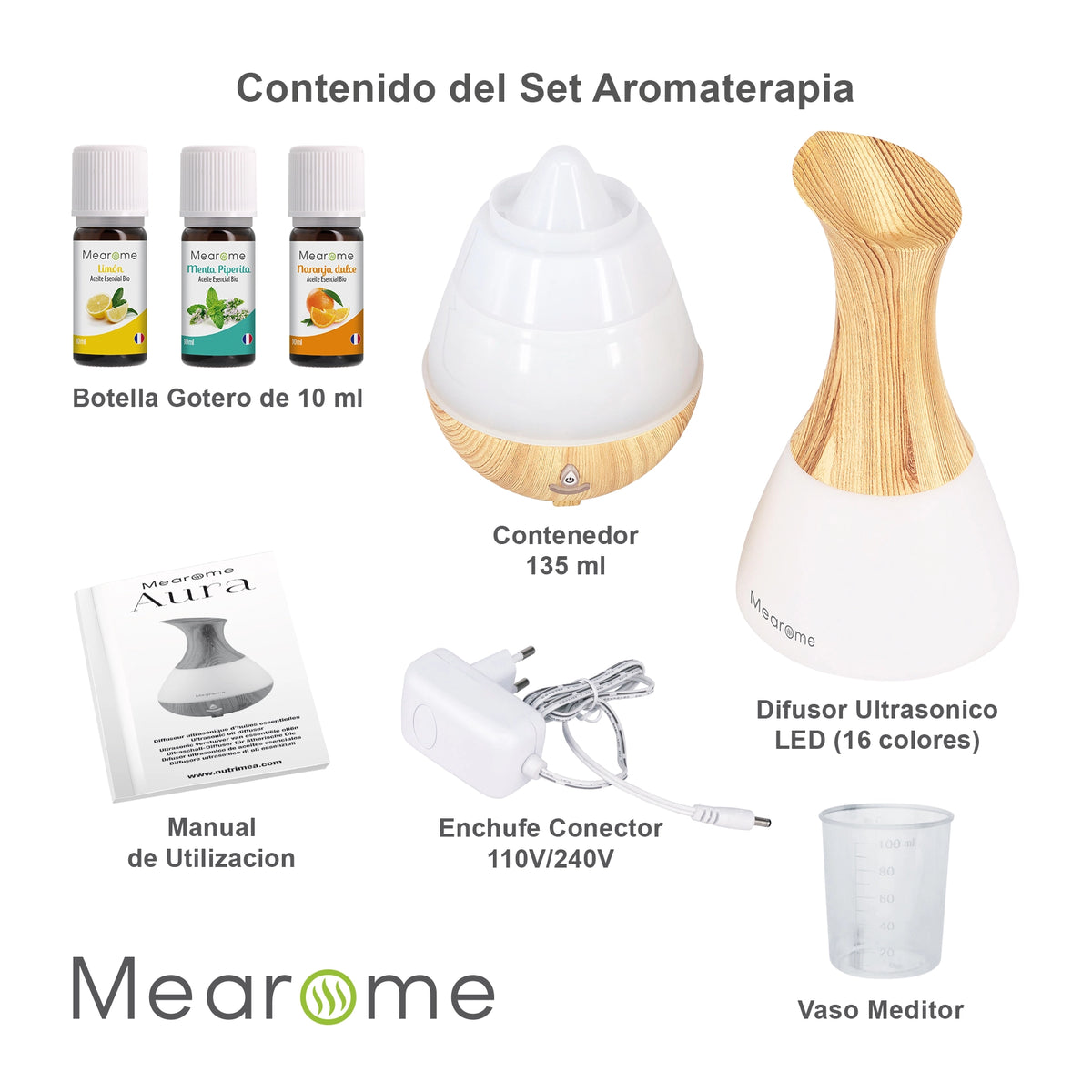Set difusor con 3 aceites esenciales