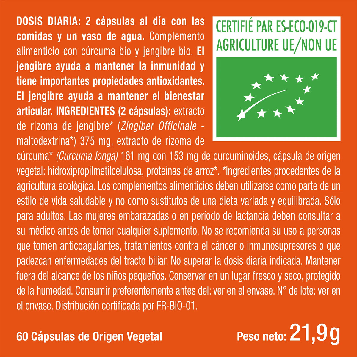 Cúrcuma con Jengibre Bio