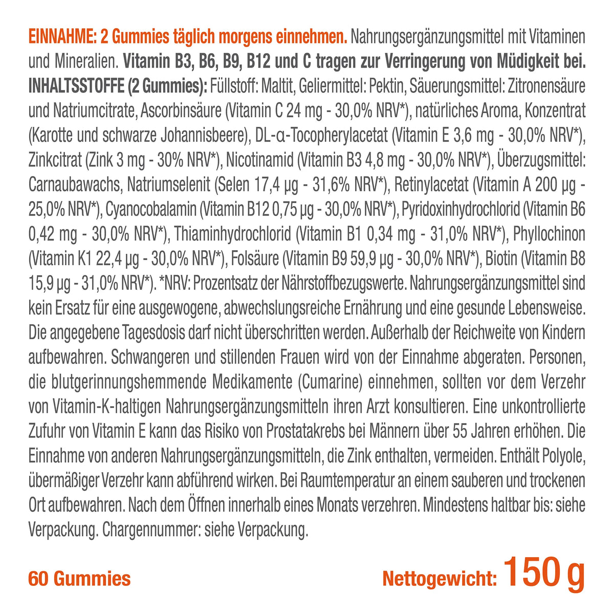 Multivital Gummies 100% Vegan & Ohne Zucker
