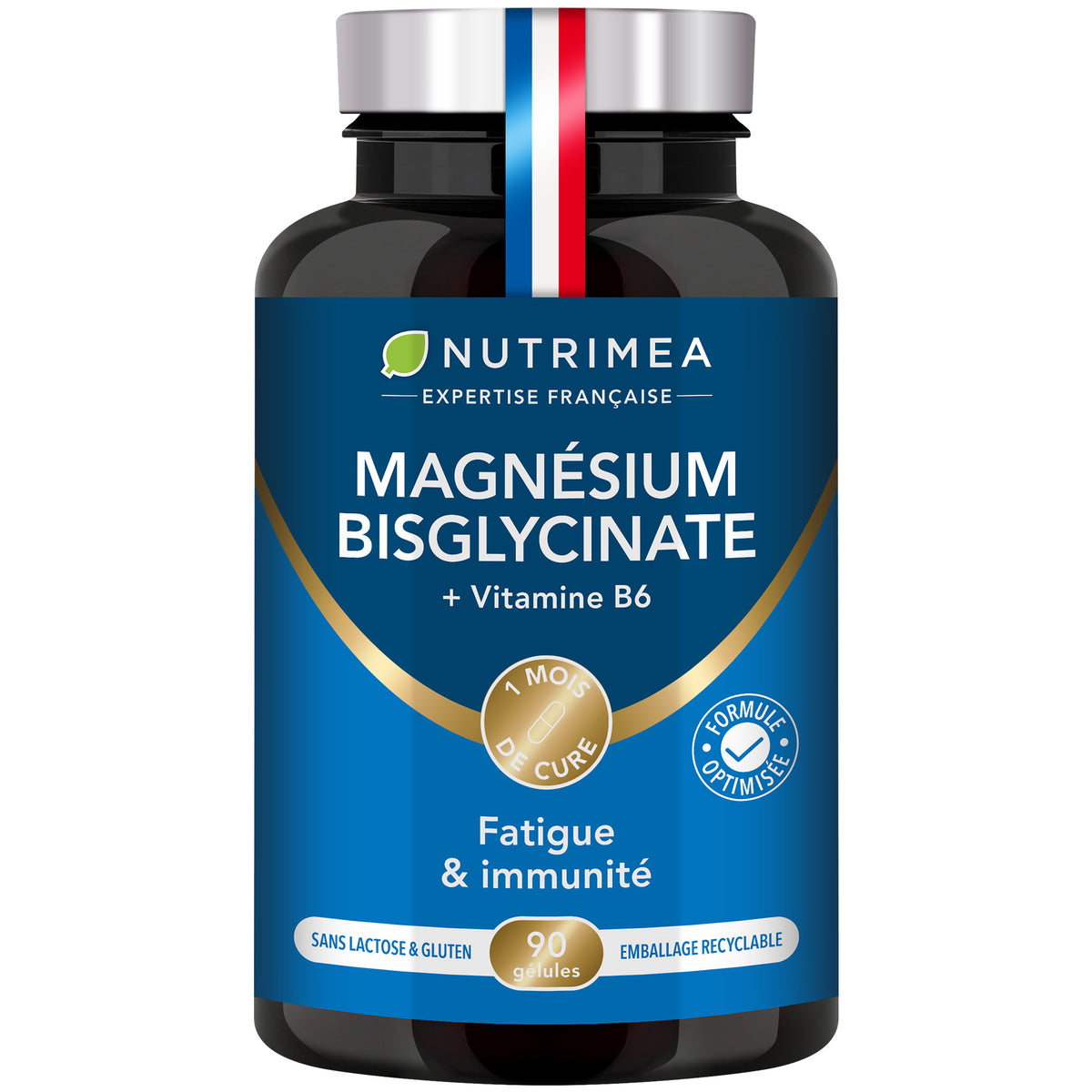 Fond blanc du pilulier de Magnésium Bisglycinate