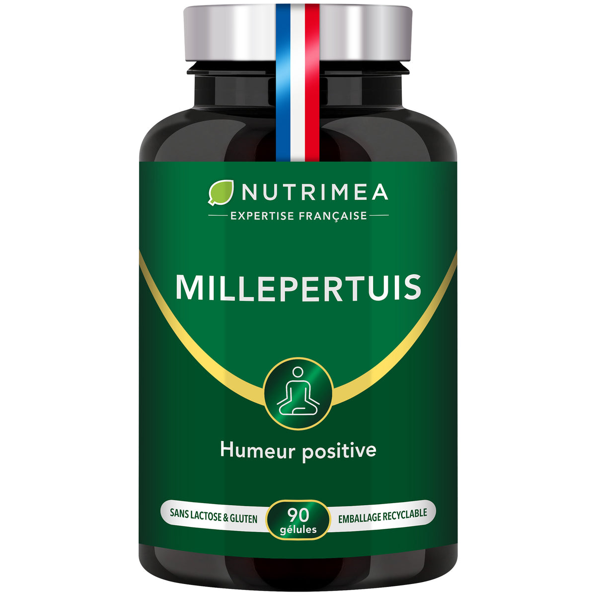 Fond blanc du pilulier de Millepertuis