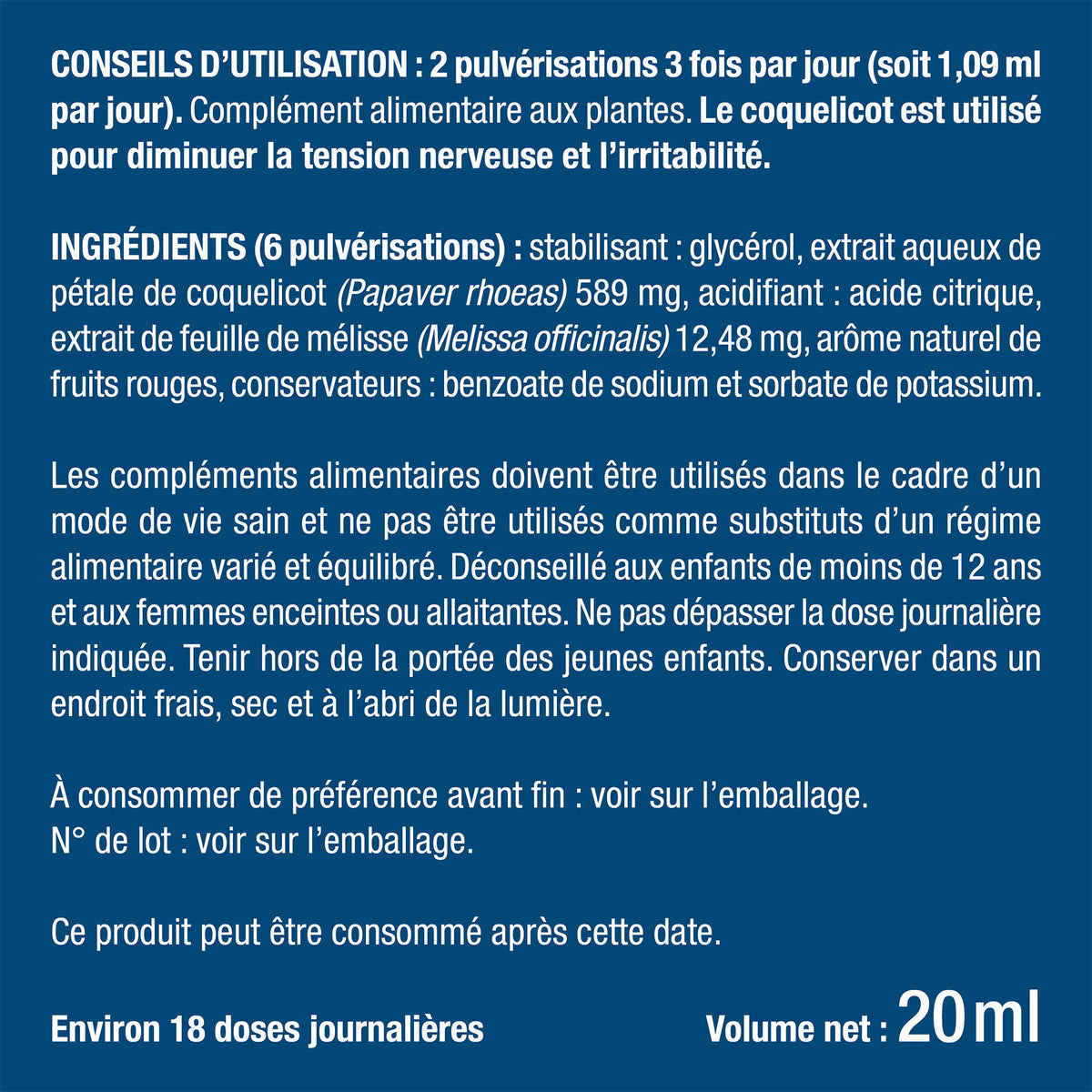 Bienfaits et contre indications pour Spray anti-stress