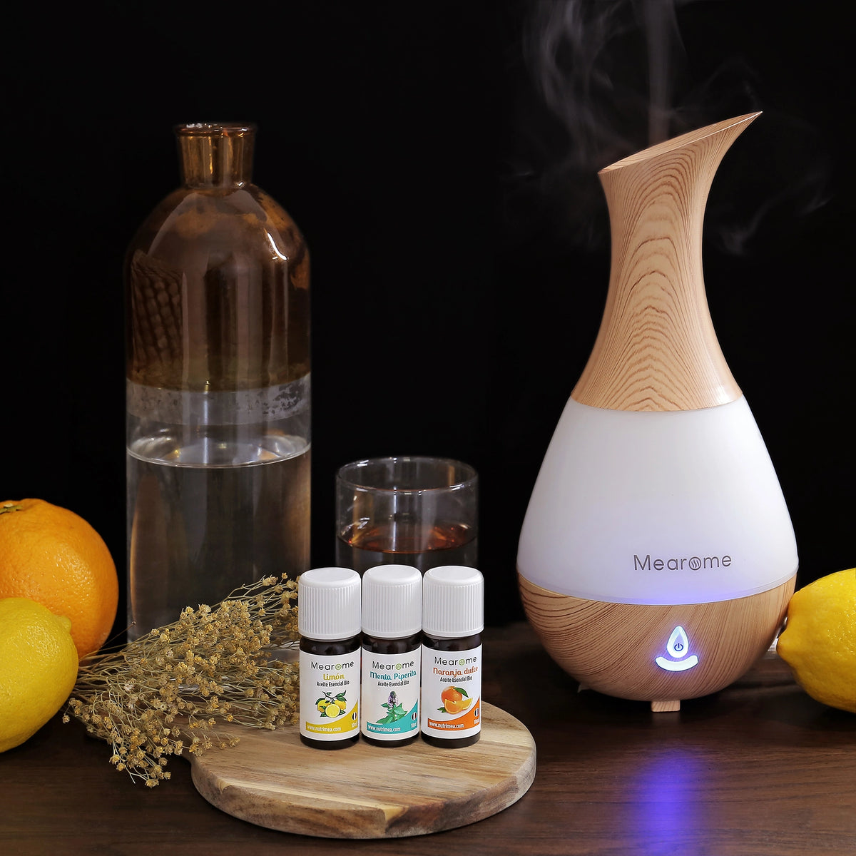 Set difusor con 3 aceites esenciales