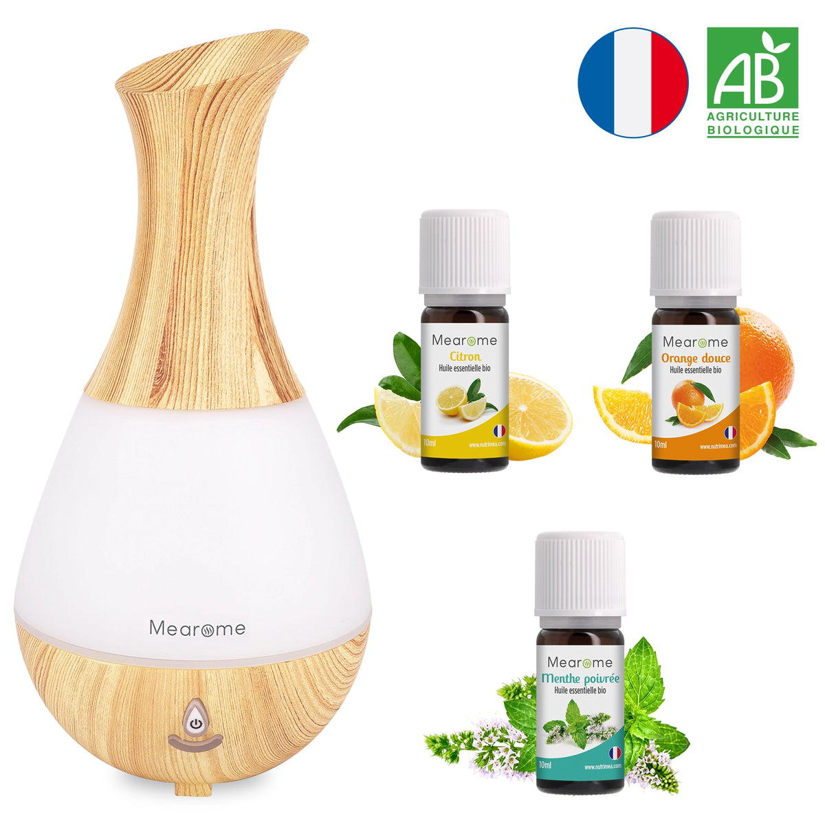 Aromathérapie - Coffret Aura Initiation Mearome - 3 Huiles Essentielles BIO AB
