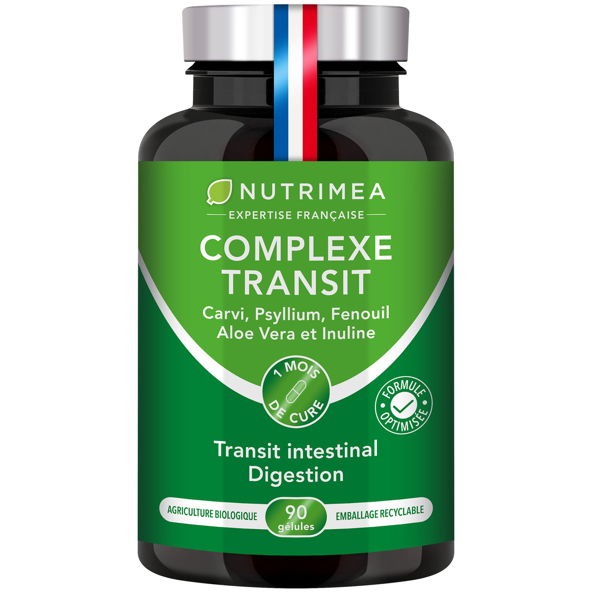 Fond blanc du pilulier de complexe transit - Complexe 6 plantes