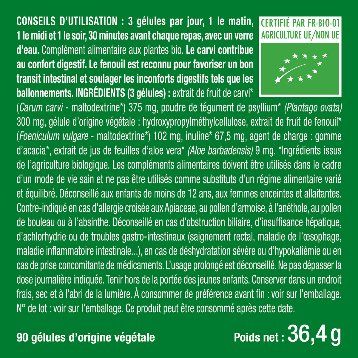 Bienfaits et contre indications pour complexe transit - Complexe 6 plantes