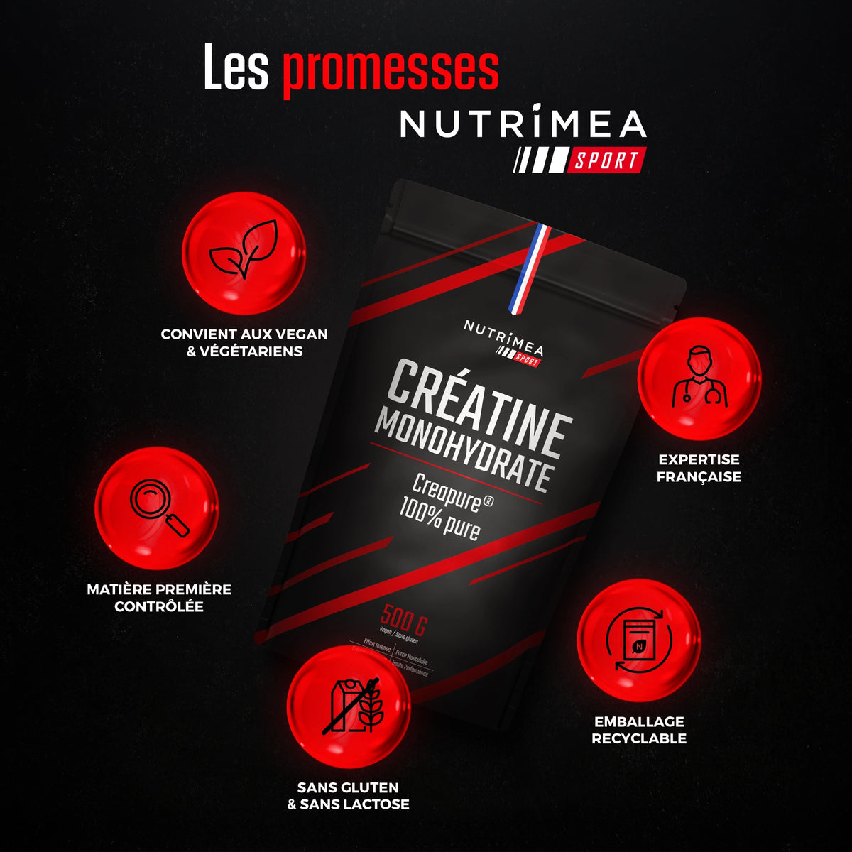 Créatine Monohydrate Creapure® en Poudre 500 g