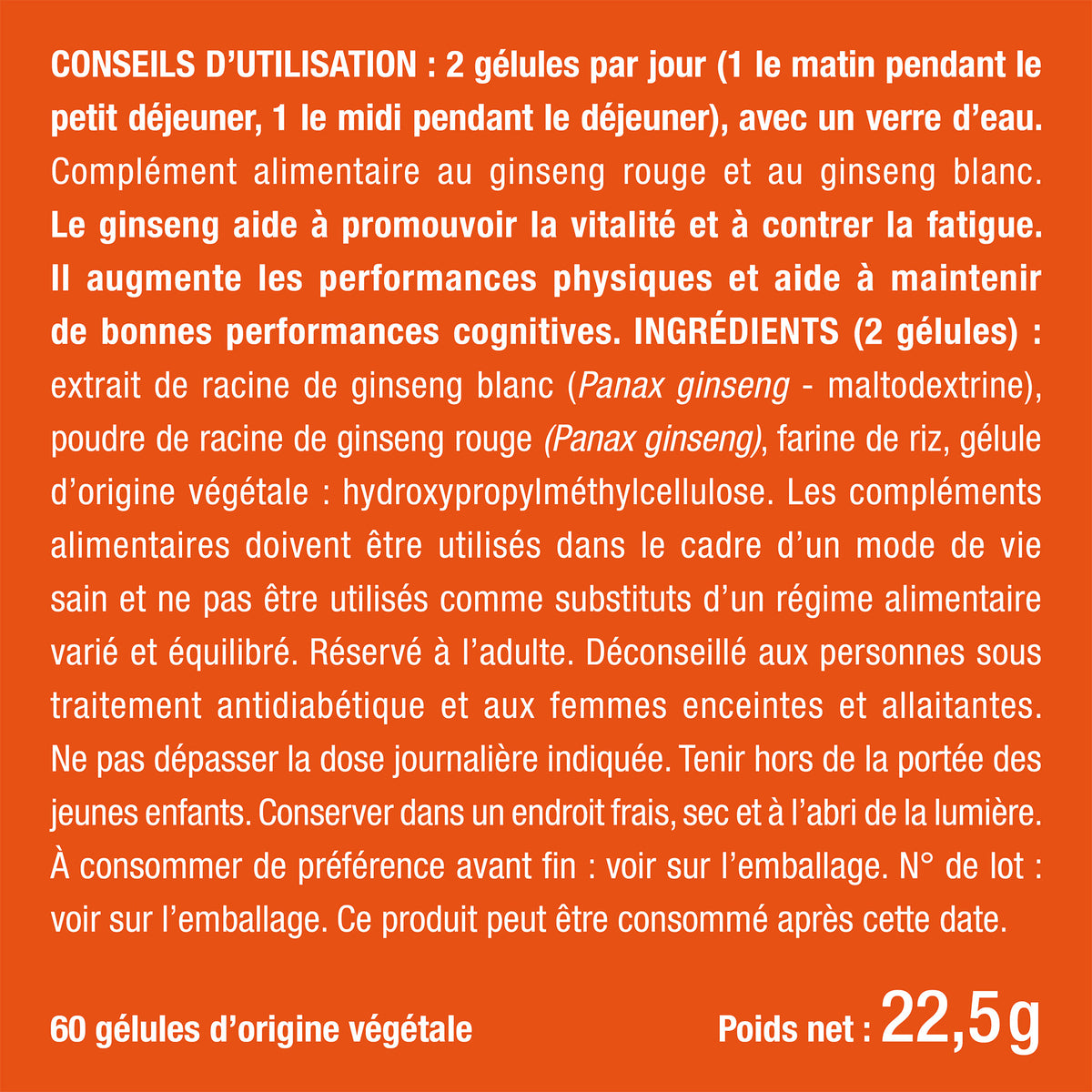 Bienfaits et contre indications pour Ginseng