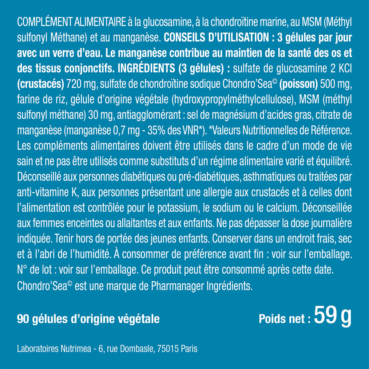 Bienfaits et contre indications pour Glucosamine