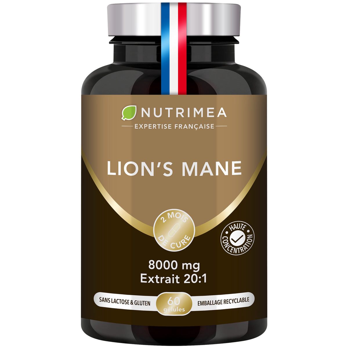 Fond blanc pilulier Lion's Mane