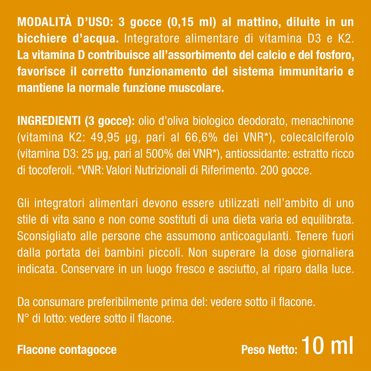 Benefici e controindicazioni dei Vitamina D3 con K2 